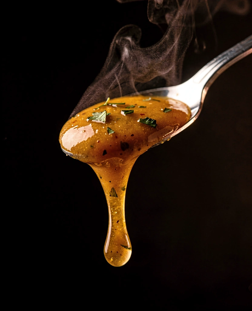 Glistening signature sauce