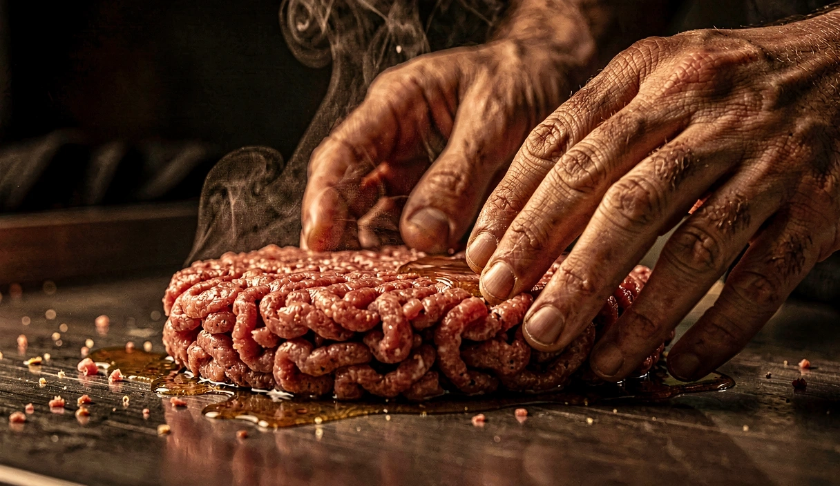 Hand-forming beef patties